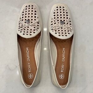 Tory Burch Cream Perforated Loafers